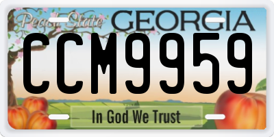 GA license plate CCM9959