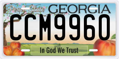 GA license plate CCM9960