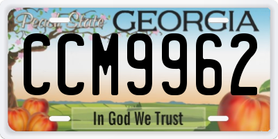 GA license plate CCM9962