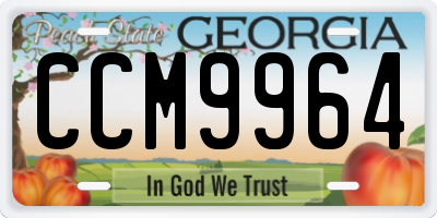 GA license plate CCM9964