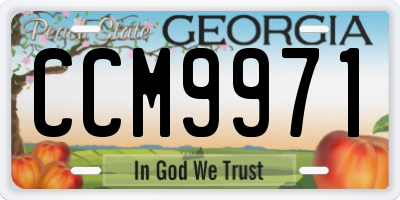 GA license plate CCM9971