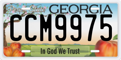 GA license plate CCM9975
