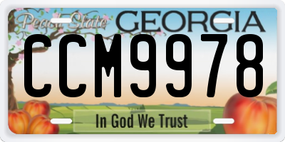GA license plate CCM9978