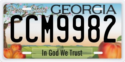 GA license plate CCM9982