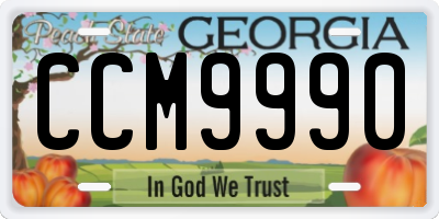 GA license plate CCM9990