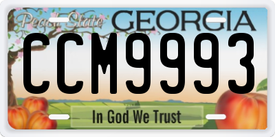 GA license plate CCM9993