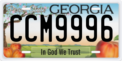 GA license plate CCM9996