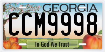 GA license plate CCM9998