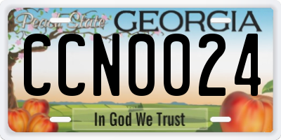 GA license plate CCN0024