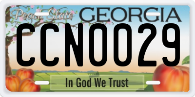 GA license plate CCN0029