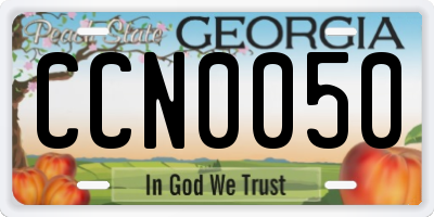 GA license plate CCN0050