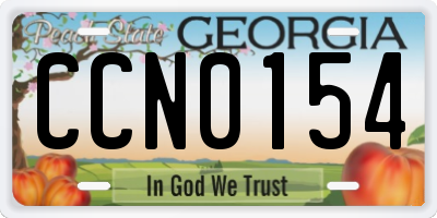 GA license plate CCN0154