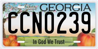 GA license plate CCN0239