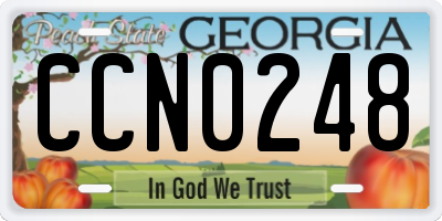 GA license plate CCN0248
