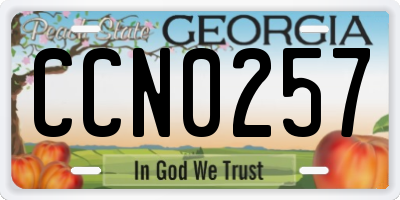 GA license plate CCN0257