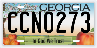 GA license plate CCN0273