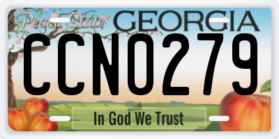 GA license plate CCN0279