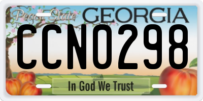 GA license plate CCN0298