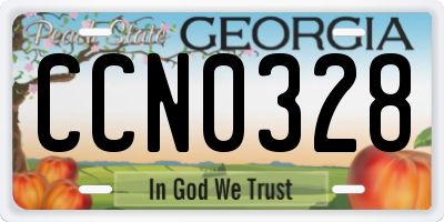 GA license plate CCN0328