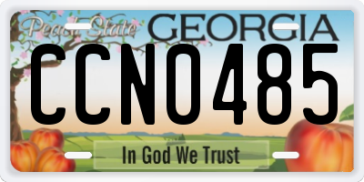 GA license plate CCN0485