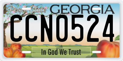 GA license plate CCN0524