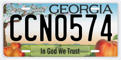 GA license plate CCN0574