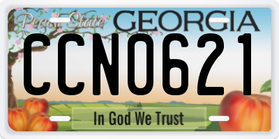 GA license plate CCN0621