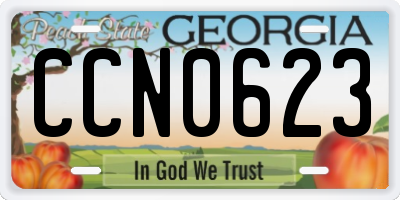 GA license plate CCN0623