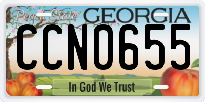 GA license plate CCN0655