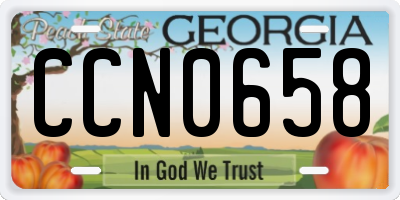 GA license plate CCN0658