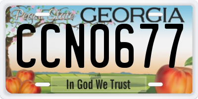 GA license plate CCN0677