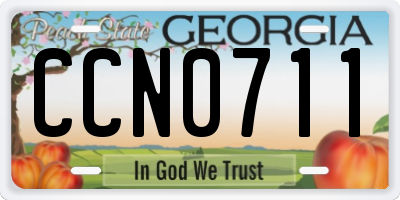 GA license plate CCN0711