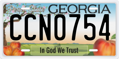 GA license plate CCN0754