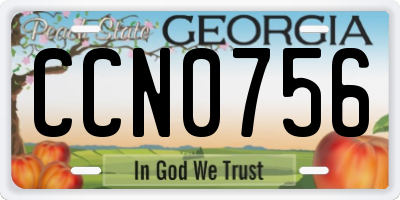 GA license plate CCN0756