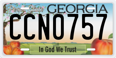 GA license plate CCN0757