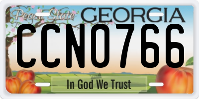 GA license plate CCN0766