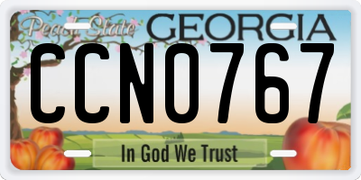 GA license plate CCN0767