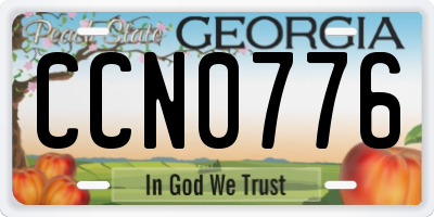 GA license plate CCN0776