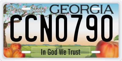 GA license plate CCN0790
