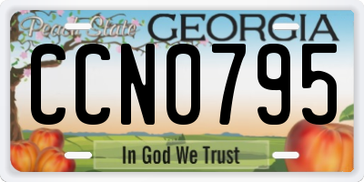 GA license plate CCN0795