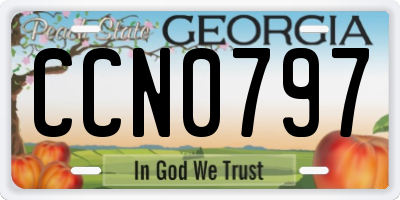 GA license plate CCN0797