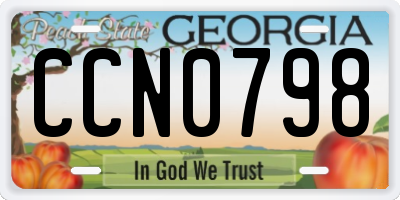 GA license plate CCN0798