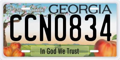 GA license plate CCN0834