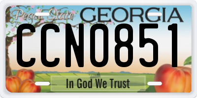 GA license plate CCN0851