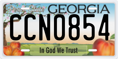 GA license plate CCN0854