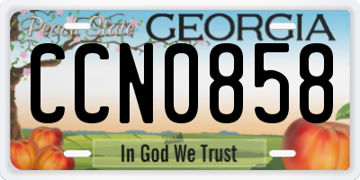 GA license plate CCN0858