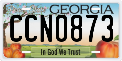 GA license plate CCN0873