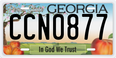 GA license plate CCN0877