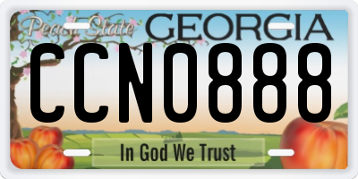 GA license plate CCN0888