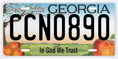 GA license plate CCN0890